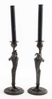 ALLEGORICAL FIGURE METAL CANDL