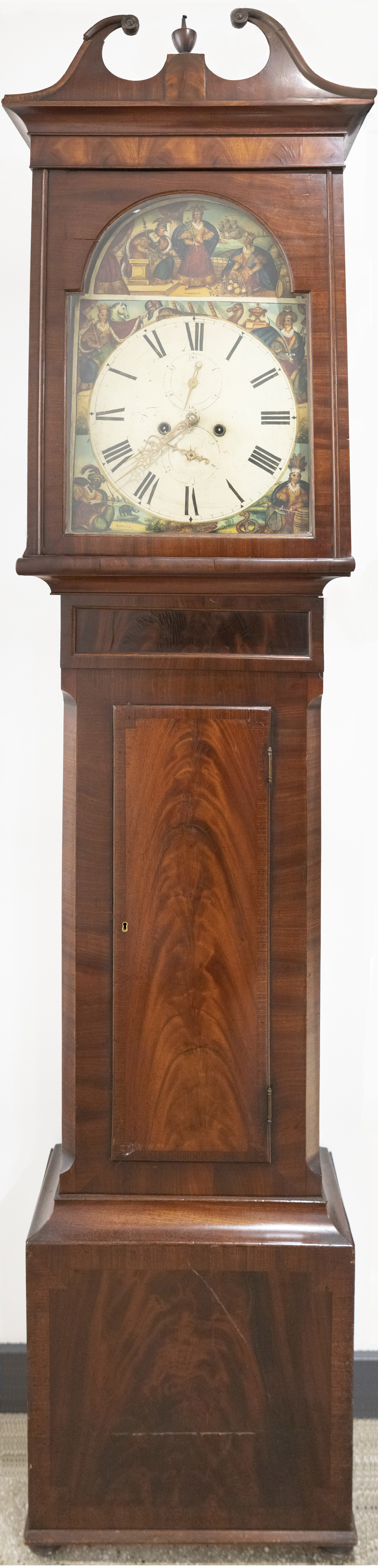ALLEGORICAL TALL CASE CLOCK,