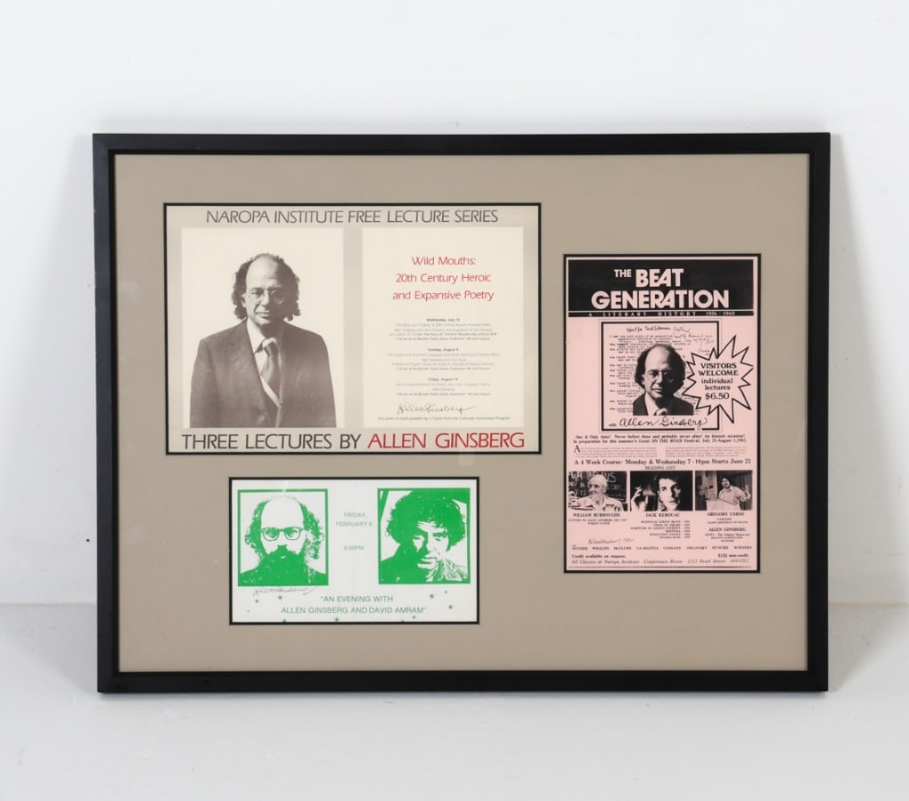 ALLEN GINSBERG AUTOGRAPH3 framed