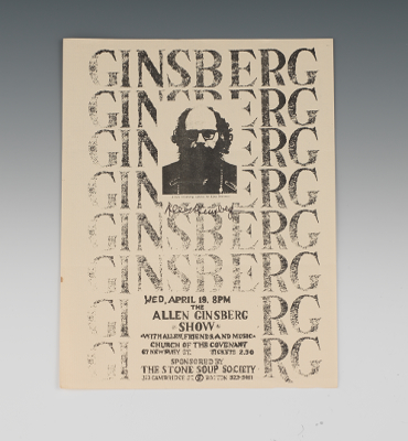 Allen Ginsberg Autographed Flyer