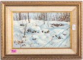 ALLIN. WINTER LANDSCAPE, OIL O