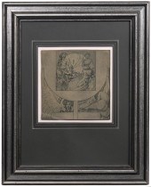 ALPHONSE MUCHA PENCIL & GOUACH