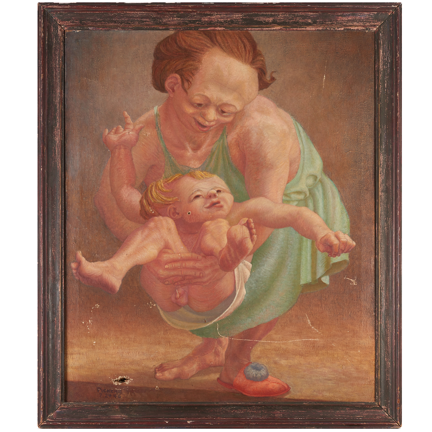 ALTON PICKENS, OIL ON BURLAP,
