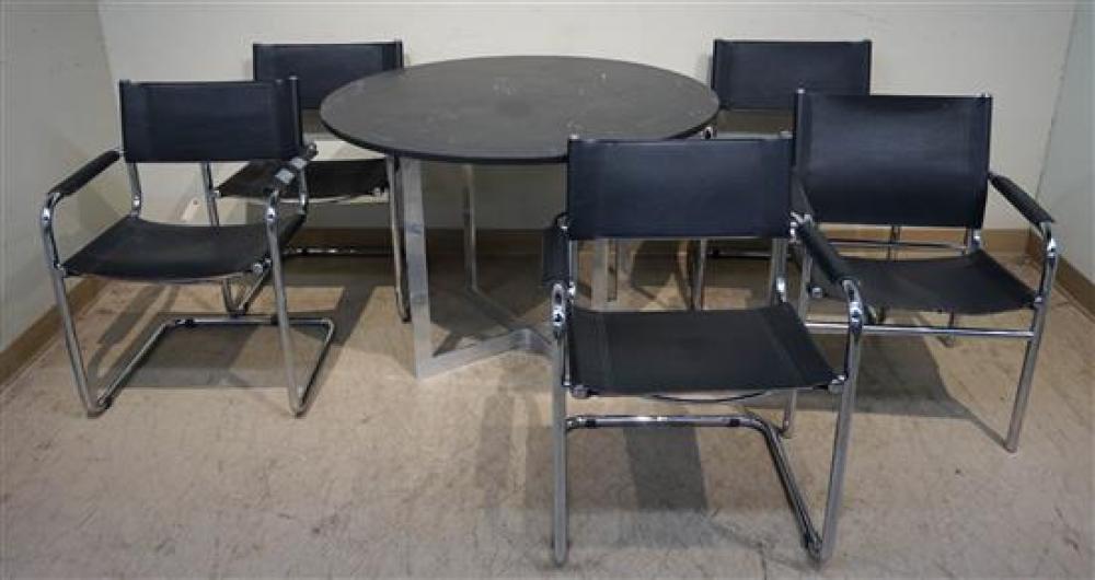 ALUMINUM BASE SLATE TOP TABLE AND