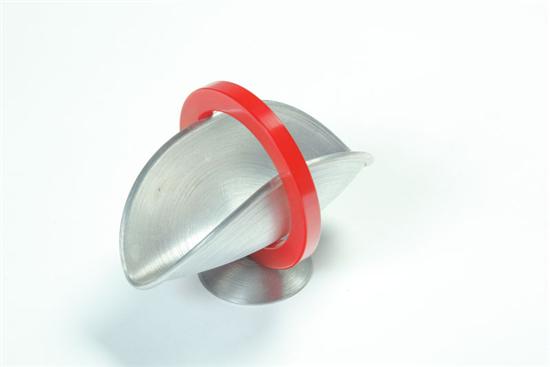 ALUMINUM CANDY DISH WITH BAKELITE