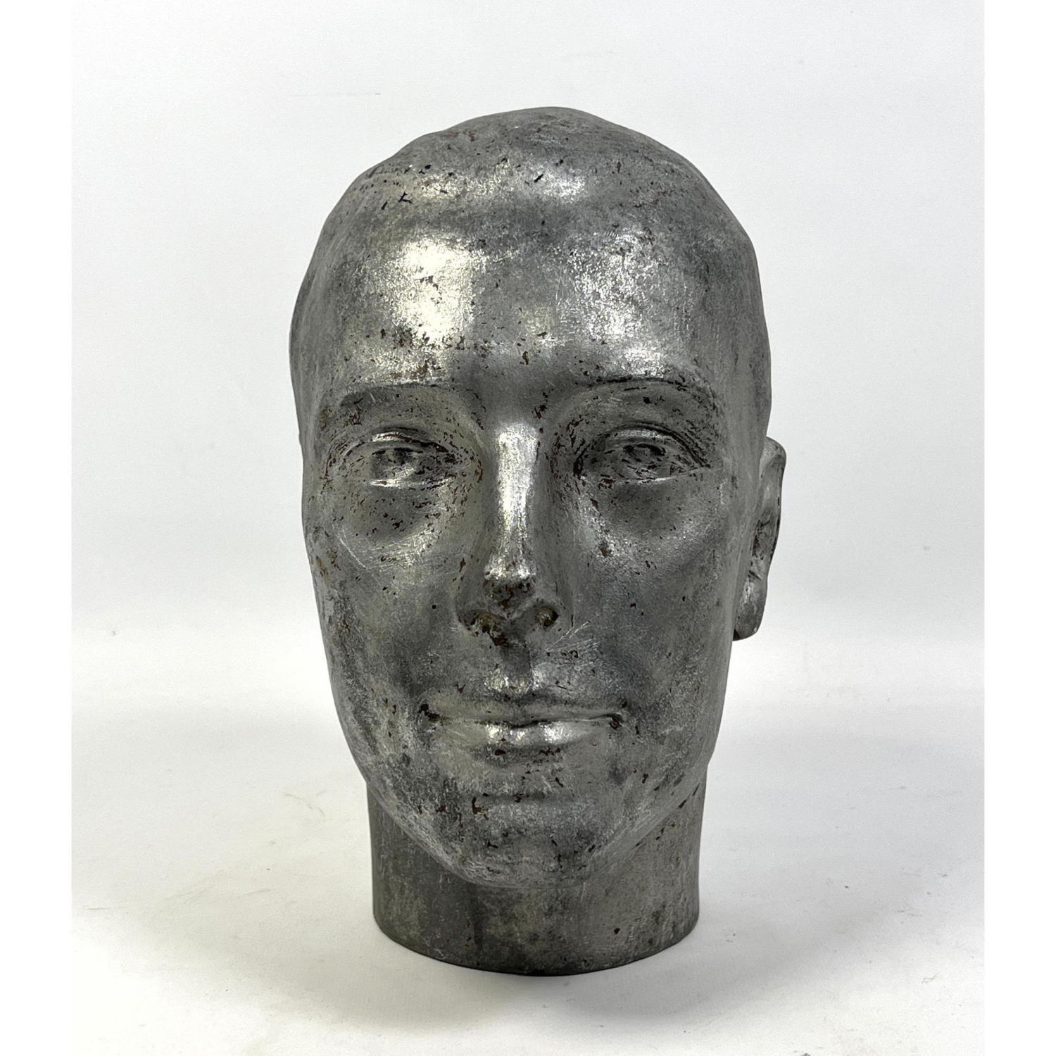 Aluminum Male Bust Sculpture.