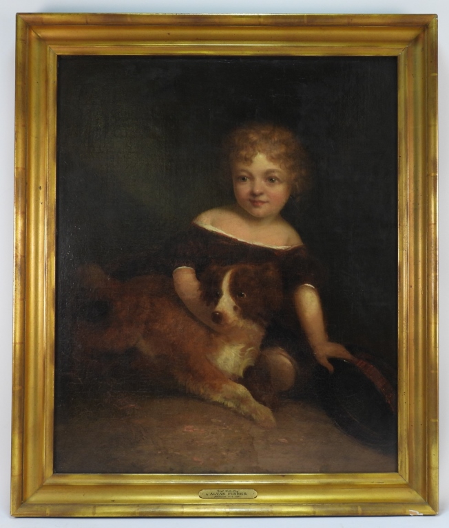 ALVAN FISHER YOUNG GIRL WITH DOG