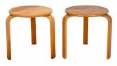 ALVAR AALTO STYLE STOOLS, PAIR