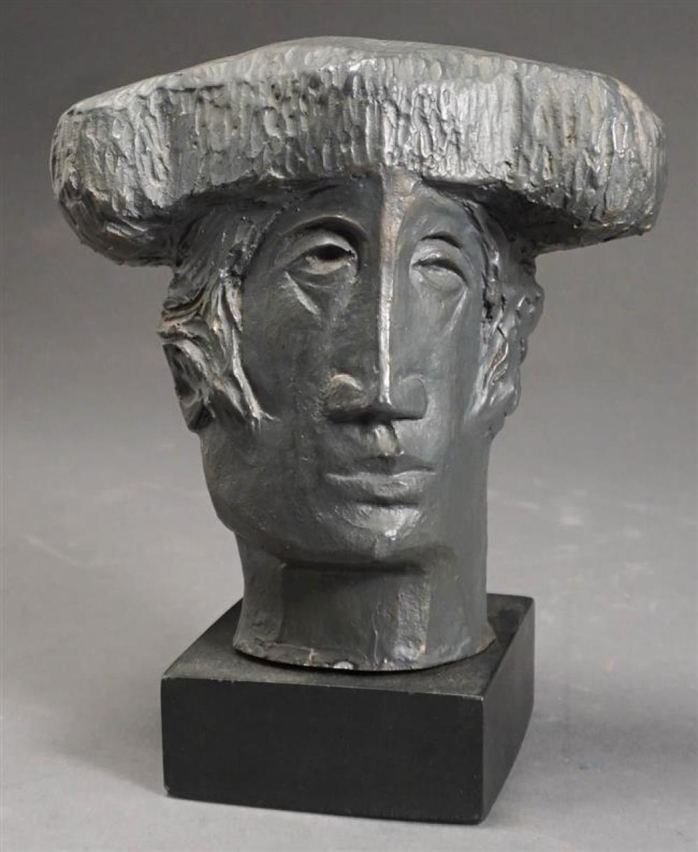 ALVAR, PAINTED PLASTER BUST OF