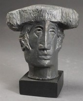 ALVAR, PAINTED PLASTER BUST OF