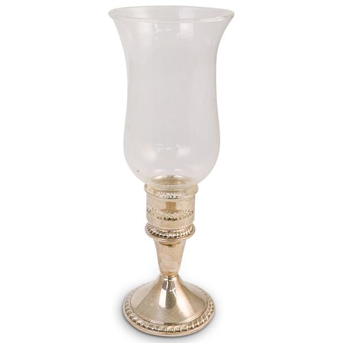 ALVIN STERLING AND GLASS CANDLE
