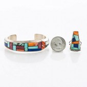 ALVIN YELLOWHORSE INLAY STERLI