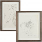 A.M. HOYOS, (2) PENCIL DRAWING
