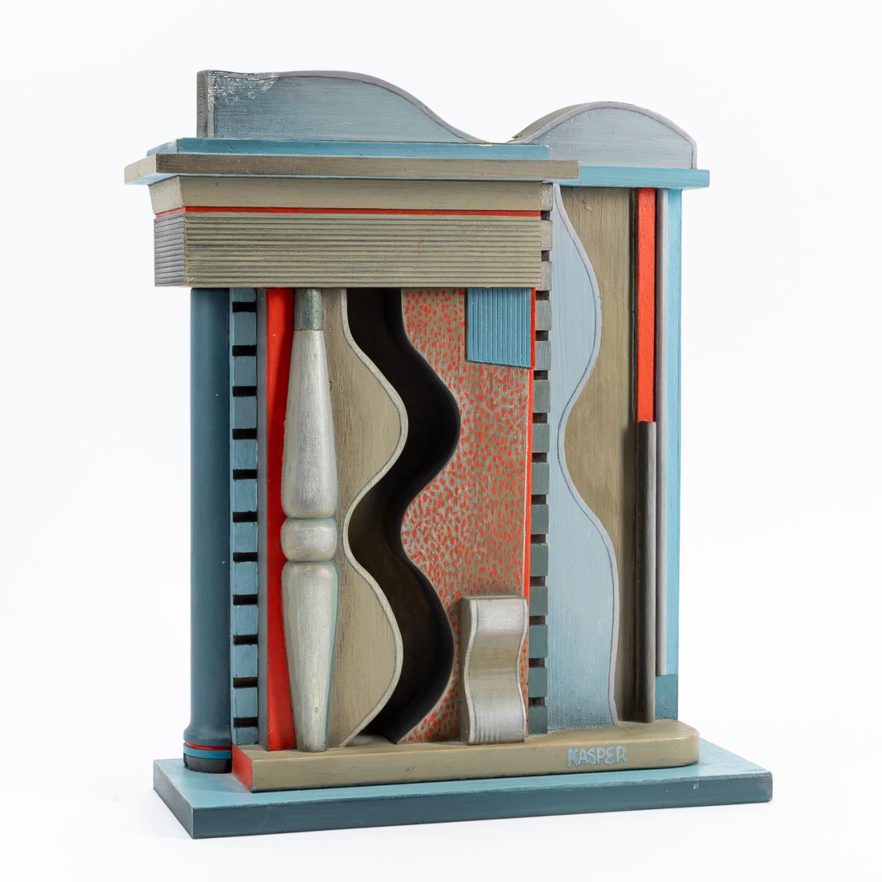 AM SCHOOL PAINTED WOOD SCULPTURE,