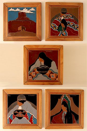 AMADO PENA 5 GLAZED CERAMIC TILES