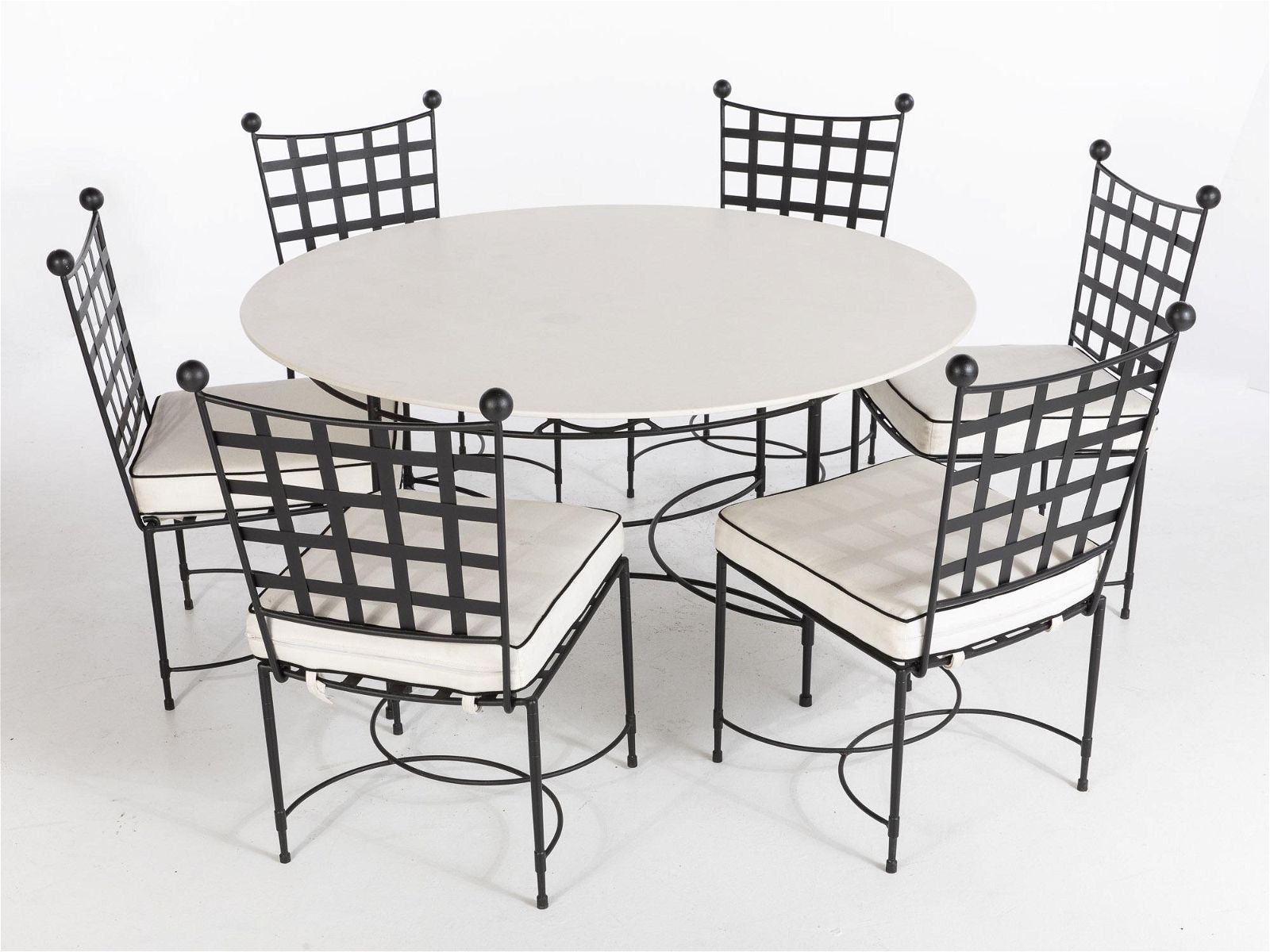 AMALFI STAINLESS STEEL TABLE & 6