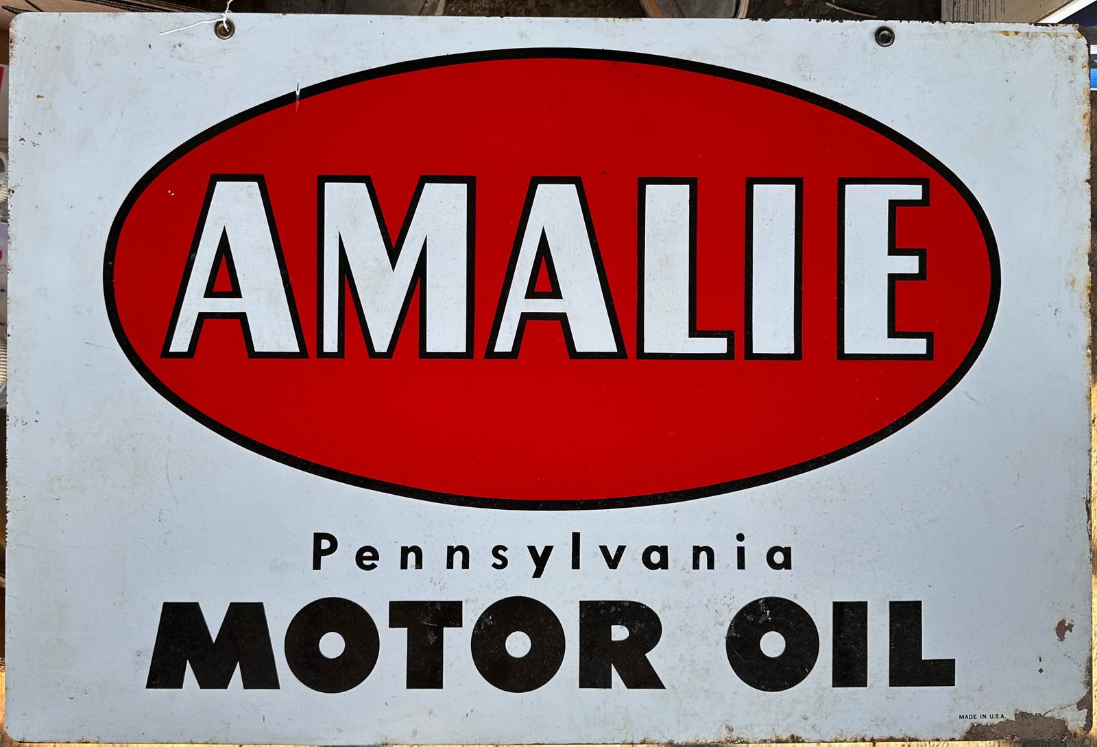 AMALIE MOTOR OIL SIGN, DOUBLE