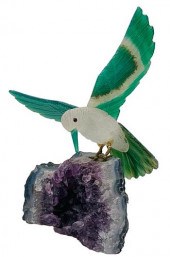 AMAZONITE HUMMINGBIRD ON PURPL