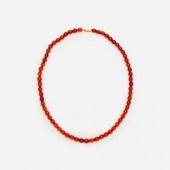AMBER BEAD NECKLACE WITH 18K C