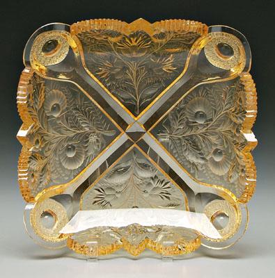 Amber cut glass bowl, very fine