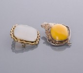 AMBER SILVER BROOCH & VICTORIA