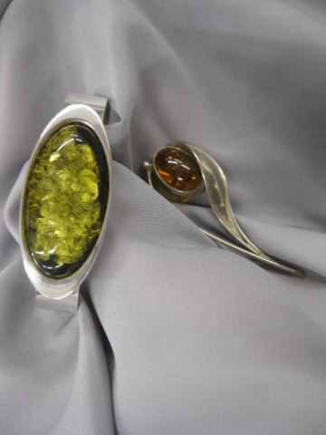 Amber & Sterling Silver Bracelet