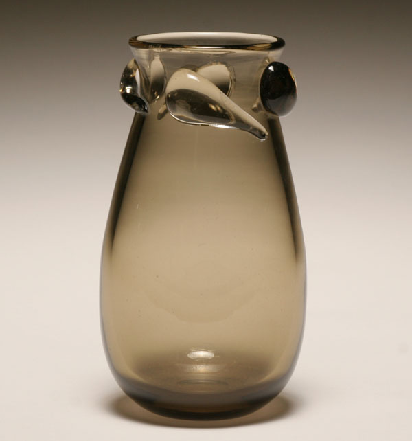 Amber vase with applied