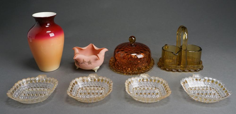 AMBERINA GLASS VASE, A BURMESE