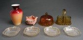 AMBERINA GLASS VASE, A BURMESE