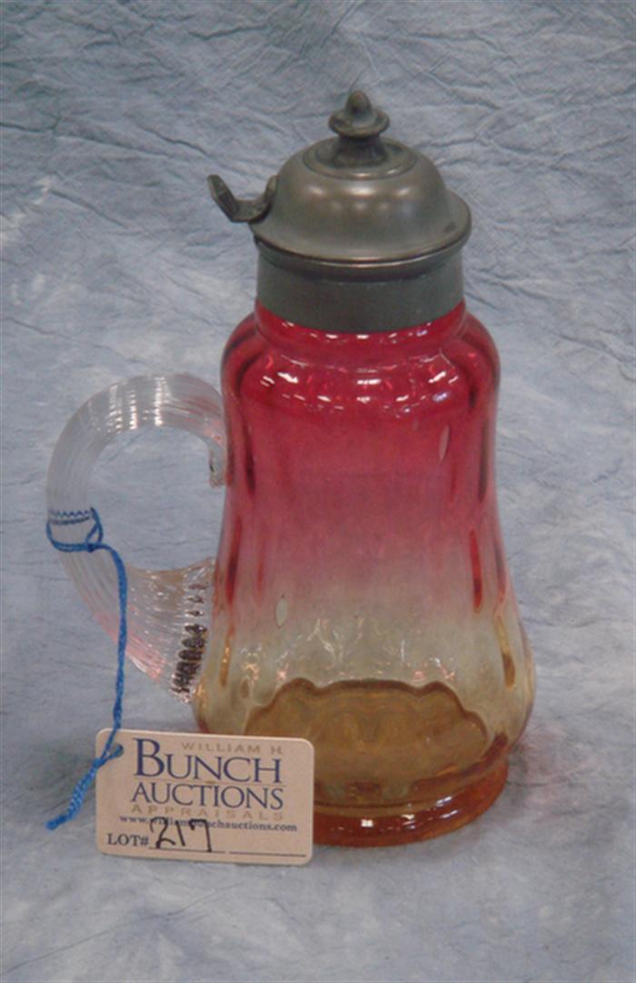 Amberina quilted syrup pitcher with