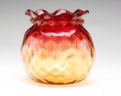 AMBERINA SACK GLASS VASE. Amer