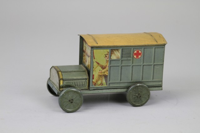AMBULANCE FIGURAL BISCUIT TIN