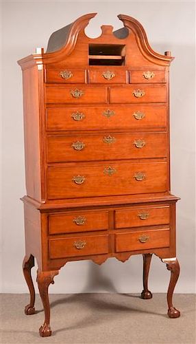 AMER. CHIPPENDALE CHERRY BONNET TOP