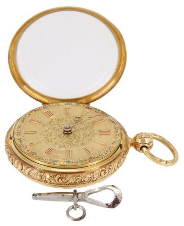 AMERICAN 18KT GOLD OPEN FACE POCKET