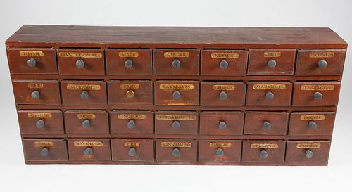AMERICAN 28 DRAWER GRAIN PAINTED