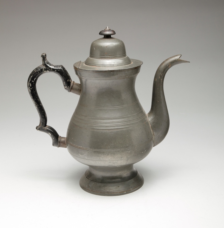 AMERICAN A. PORTER PEWTER TALL POT.