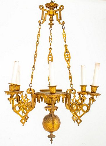 AMERICAN AESTHETIC 6 LIGHT GILT
