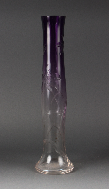 American amethyst to clear etched