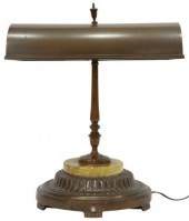 AMERICAN ART DECO BRASS & ONYX
