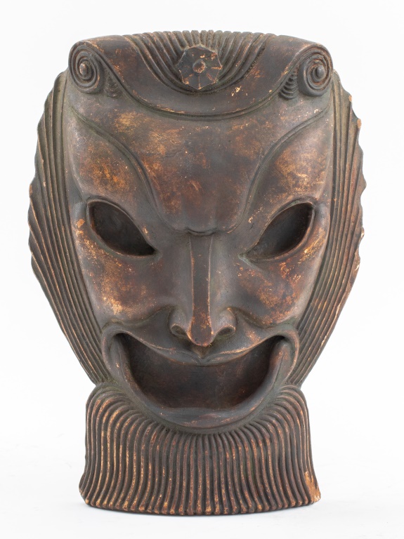 AMERICAN ART DECO CERAMIC MASK OF A