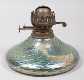 AMERICAN ART GLASS OIL LAMP, S