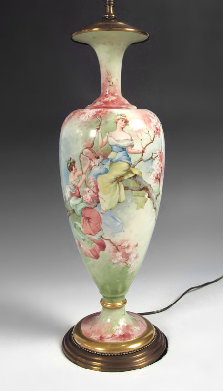 AMERICAN BELLEEK PORCELAIN LAMP: