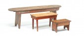 AMERICAN BENCH AND TWO STOOLS.