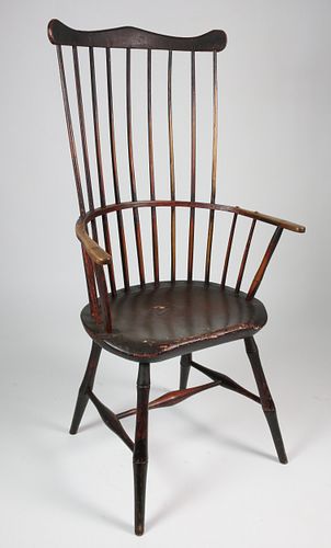 AMERICAN BLACK STAINED COMB-BACK