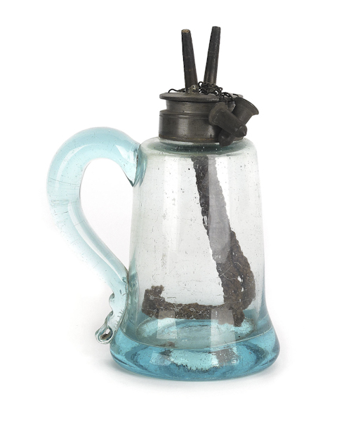 American blown and molded aqua
