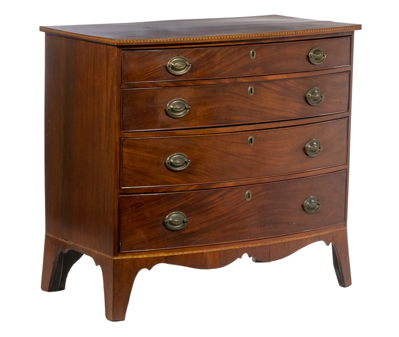 AMERICAN BOW FRONT FOUR-DRAWER