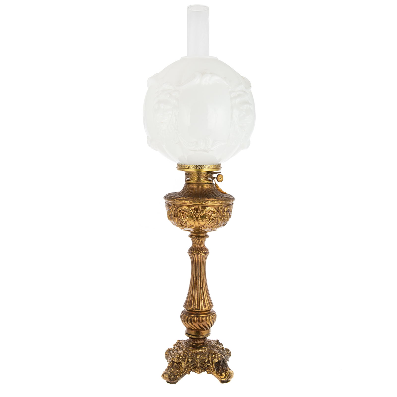 AMERICAN BRASS OIL LAMP Late 19th