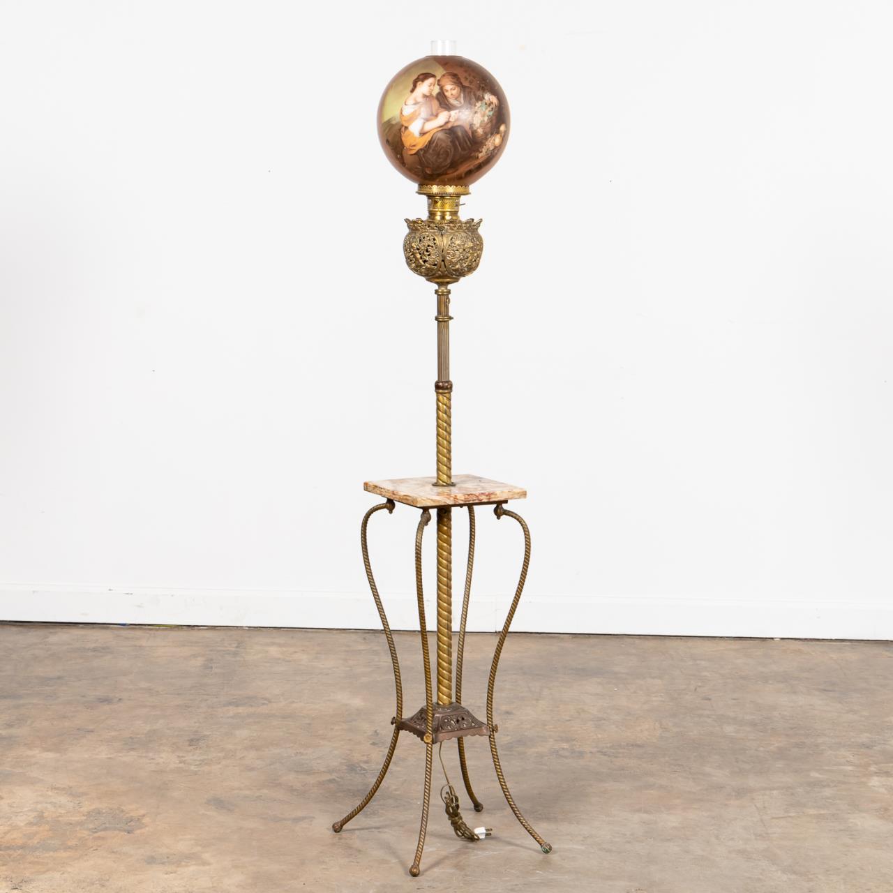 AMERICAN BRASS PARLOR FLOOR LAMP