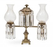 AMERICAN BRASS TWO-LIGHT ARGAN