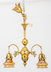 AMERICAN BRASS TWO-LIGHT CHAND